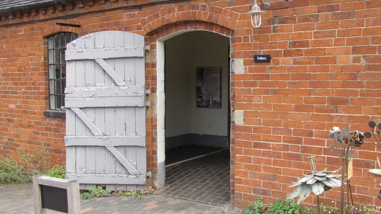 The entrance to the toilets at Baddesley Clinton